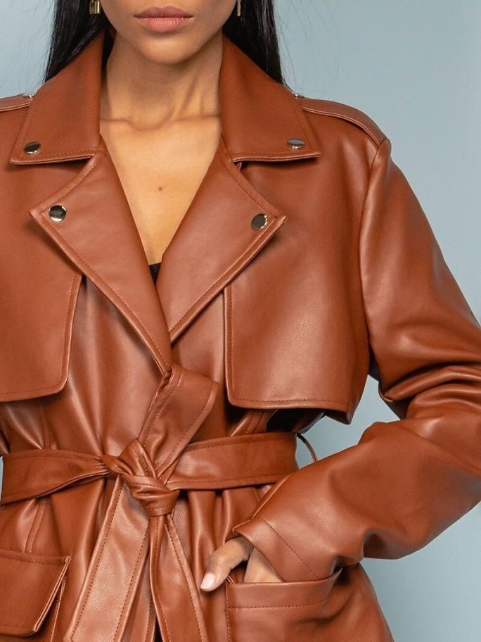 Pruun kunstnahast jakk