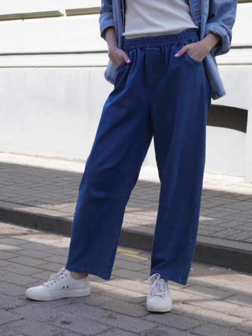 Balloonlõikelised denim püksid - Image 3