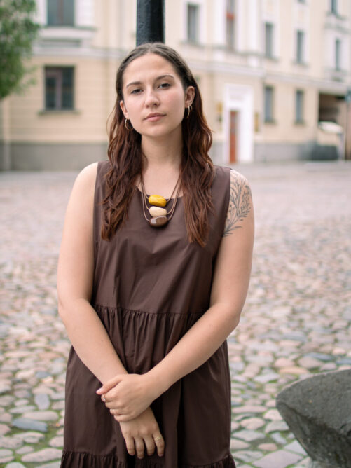 Pruun puuvillane kleit - Image 2