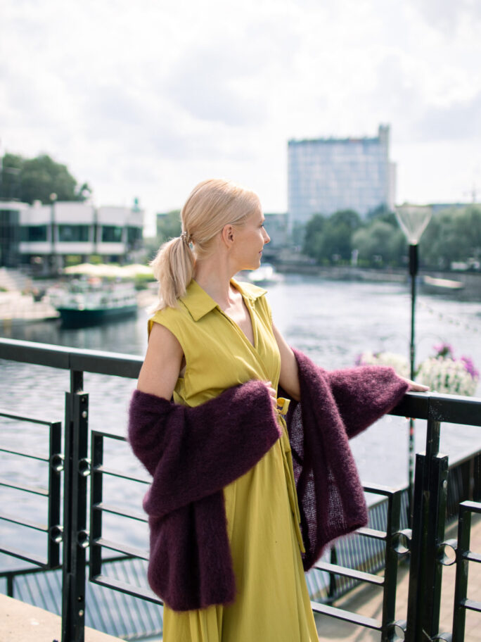Lilla mohäärkardigan