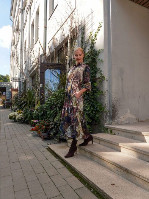 Kirju särk-kleit vööga - Image 3