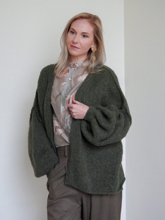 Avar mohäärisegune villane kardigan