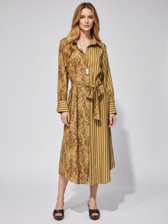 Sinepikollane särk-kleit