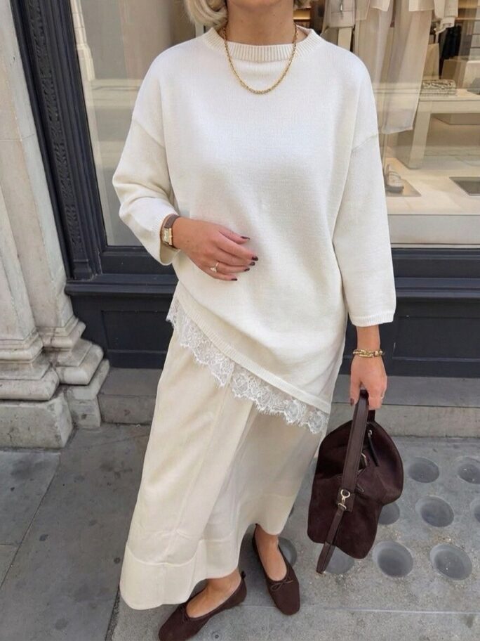 Valge pitsiga kampsun