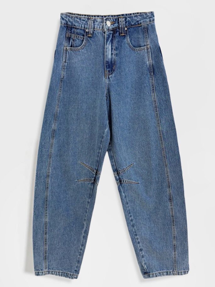 Sinised barrel teksapüksid