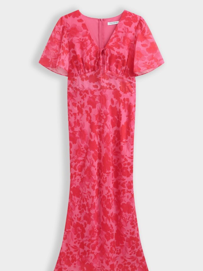 Kirju roosakas-punakas kleit