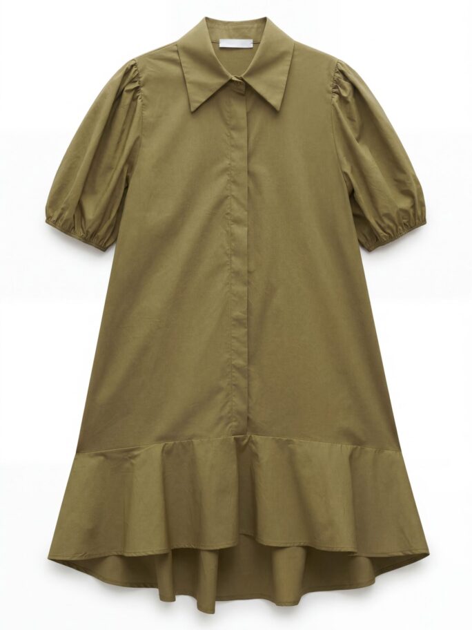 Roheline puuvillane kleit